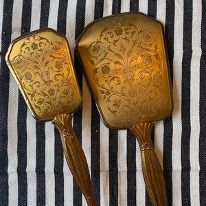Vintage Mirror & Brush Set -